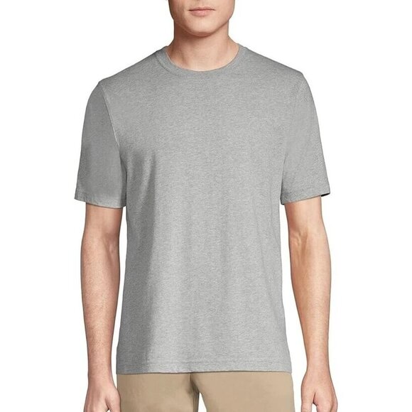NWOT Lands' End Men's XXL Gray Short Sleeve T-Shirt  100% Cotton Crew Neck - Picture 1 of 7